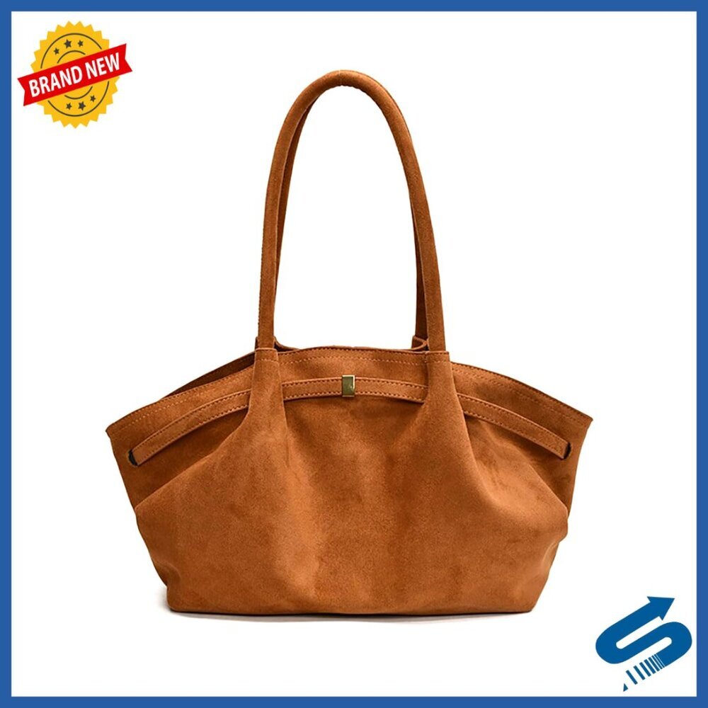 Large Capacity Faux Suede Tote Bag for Women Work Office Casual
